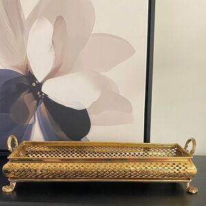 Vintage Solid Brass Tray with Handles